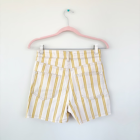 Anthropologie Sunny Yellow Striped Denim Shorts - Picture 7 of 7